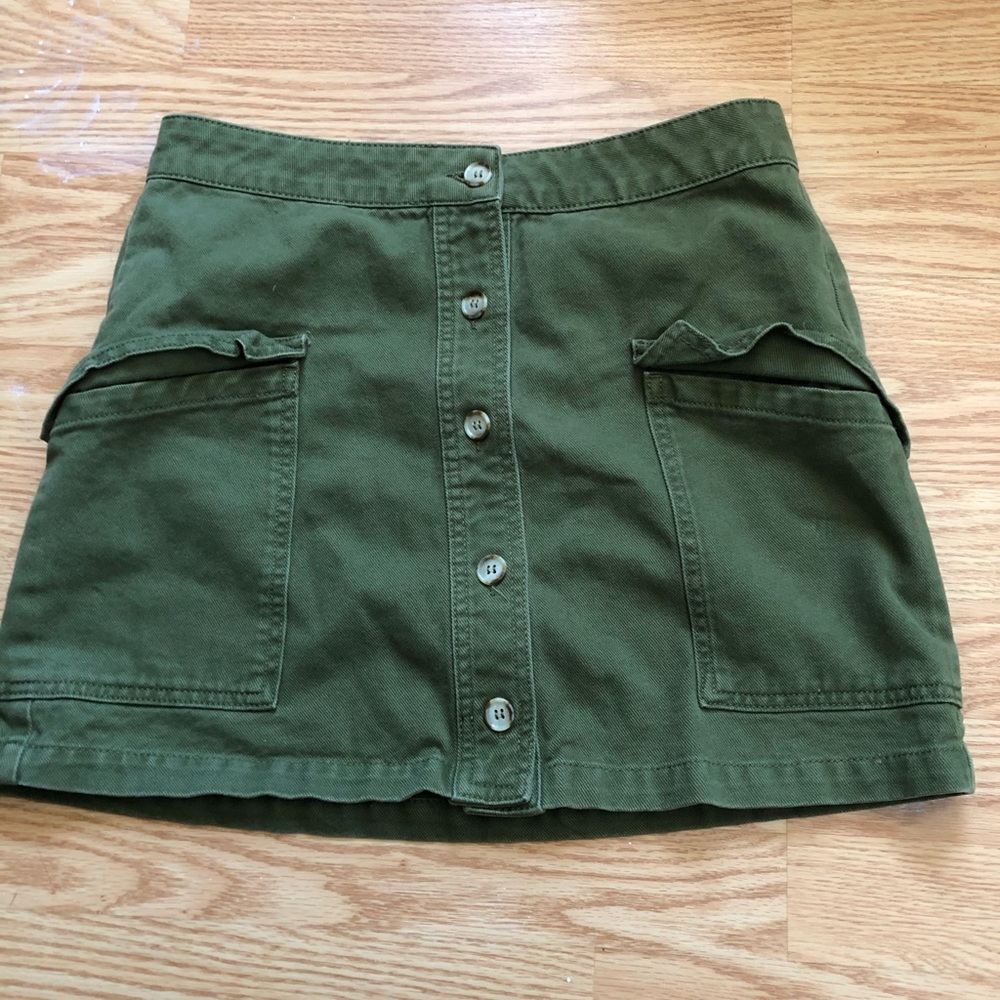 BDG Army Green denim mini